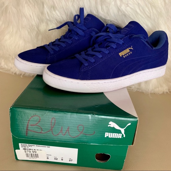 PUMA Men's Suede Classic Debossed: Mazarine Blue - Picture 8 of 8
